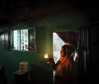 Every evening the residents hold processions in their homes in honor of their gods.